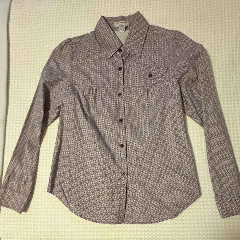 Banana Republic Pink and White Geometric Shirt